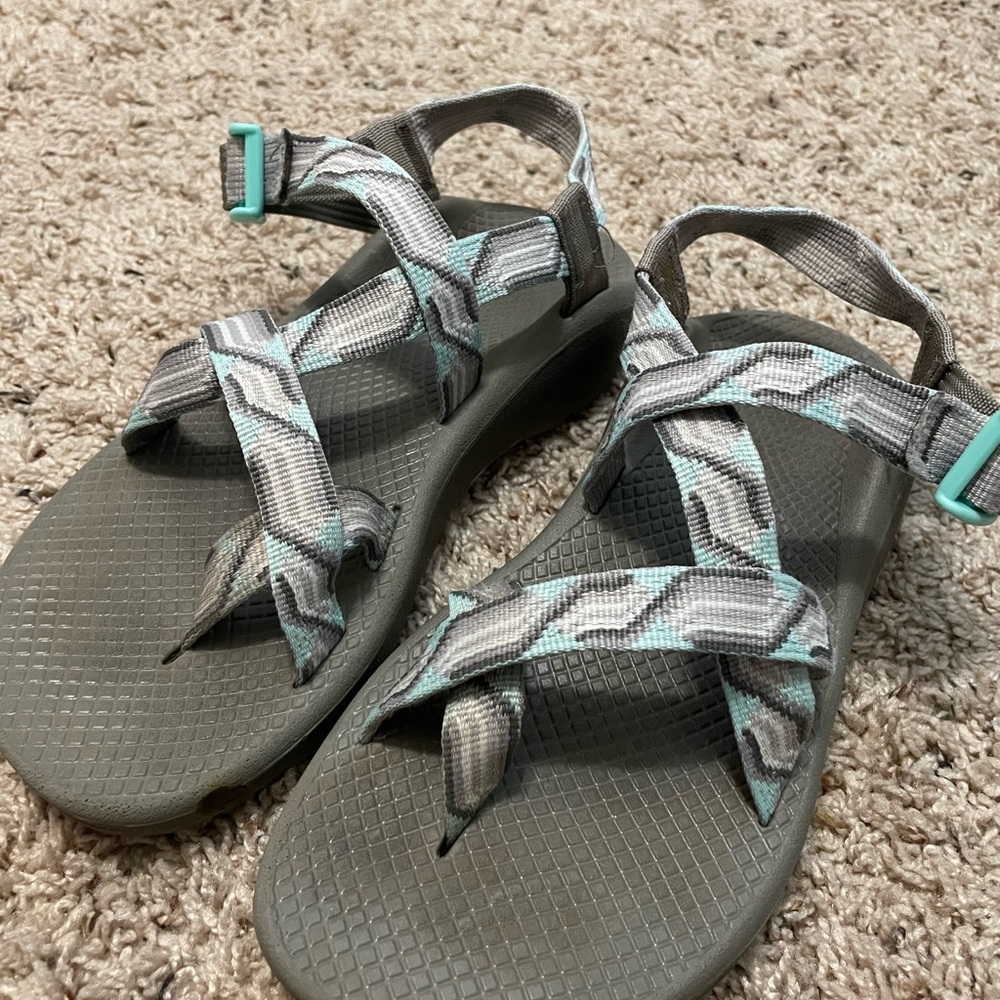 Chaco Gray and Teal Sandals